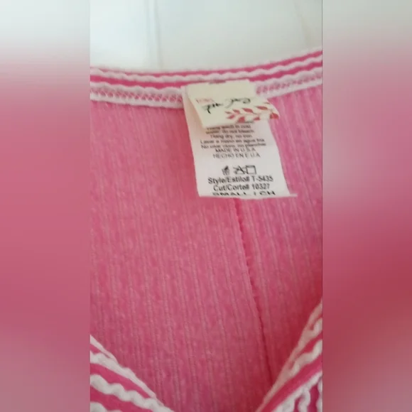 Pink Striped Ribbed Button-Up Top - Picture 3 of 5